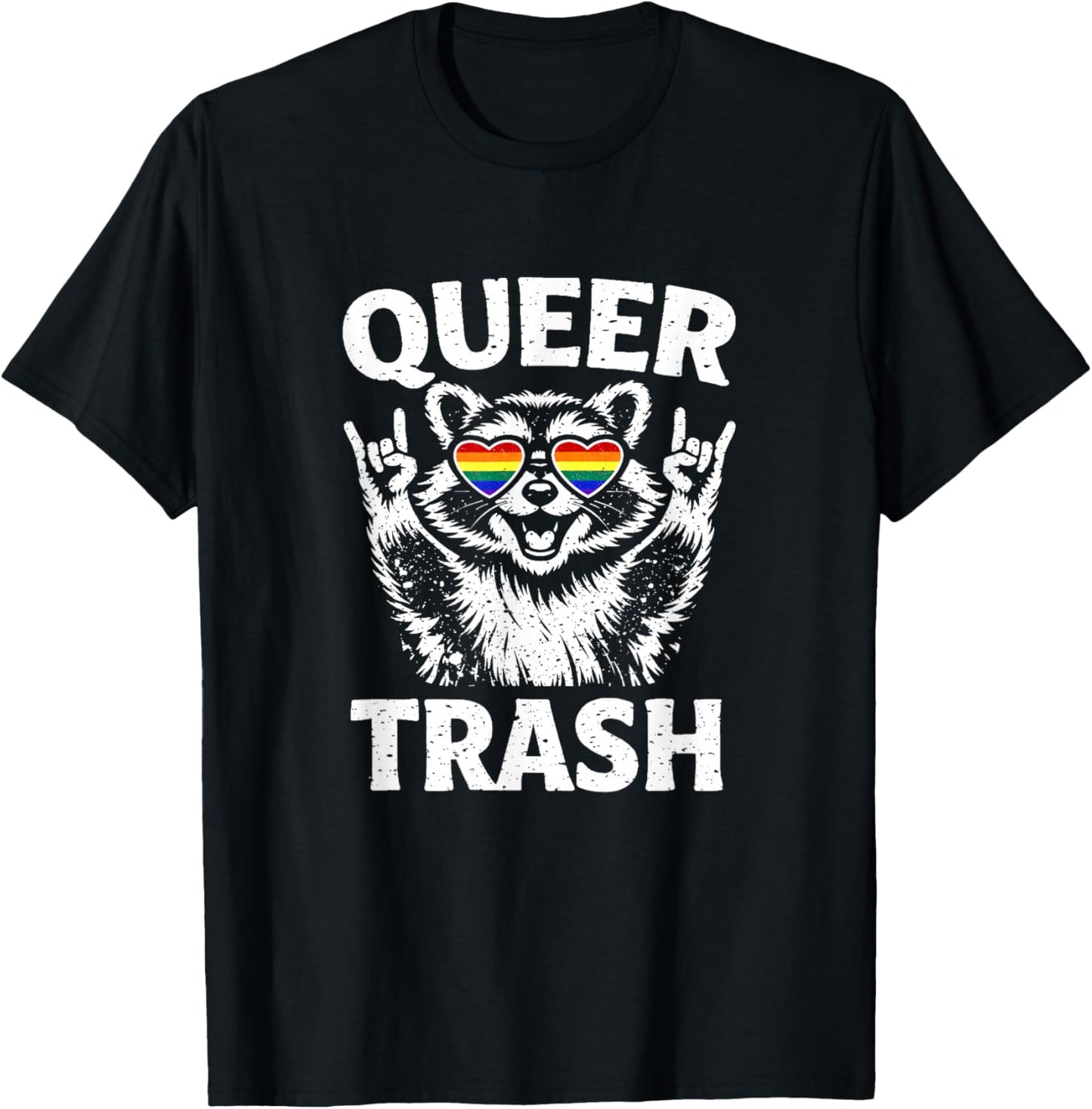 Queer Trash Gay Pride Men Women LGBT Flag T-Shirt - T-Shirt | Black