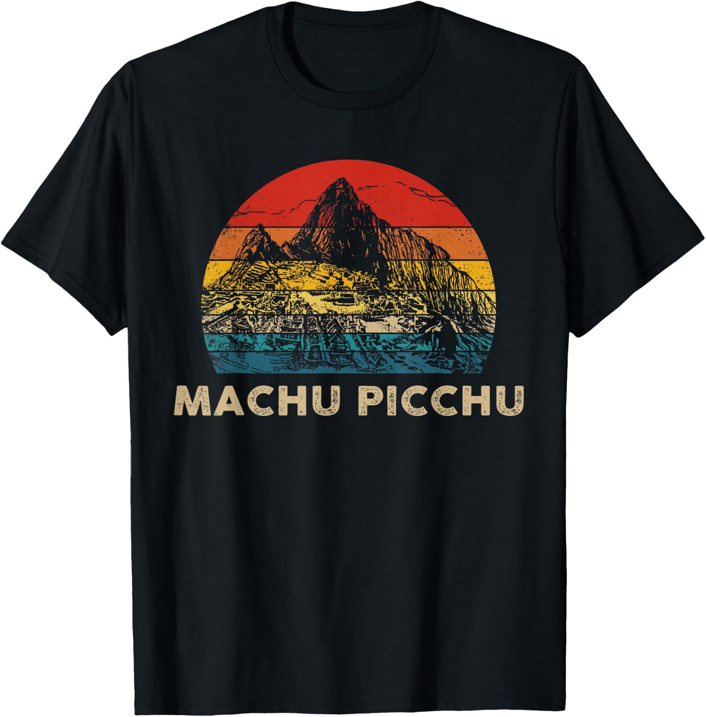 Machu Picchu Vintage Machu Picchu - Peru Souvenir Black T-Shirt - T-Shirt | Black