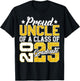 Proud Uncle Of A Class 2025 Graduate Senior Graduation Gift T-Shirt - T-Shirt | Black