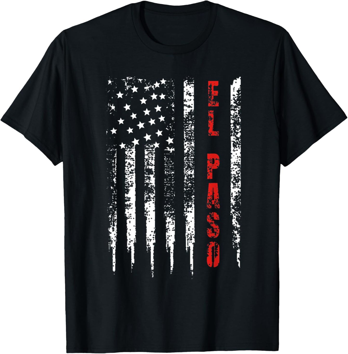 Red Line Firefighter El Paso Distressed Gift T-Shirt - T-Shirt | Black