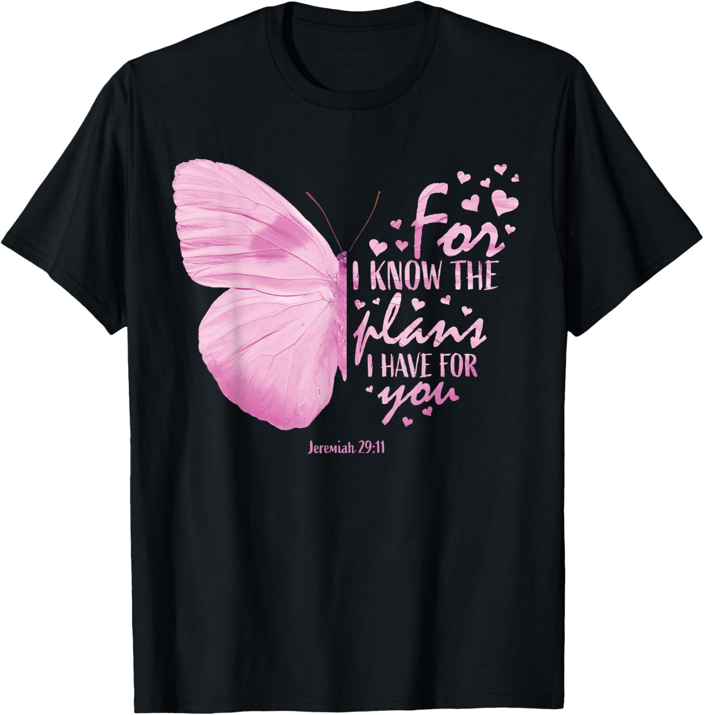Religious Gifts Mom Women Christian Bible Verse Butterfly T-Shirt - T-Shirt | Black