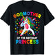 Godmother of the Birthday Princess Dabbing Unicorn Party T-Shirt - T-Shirt | Black