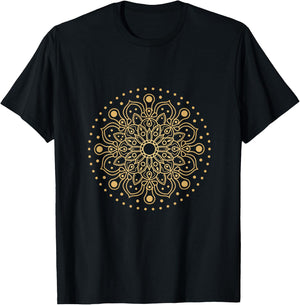 Prana Art Yoga Mandala Sacred Energy Geometry Meditation T-Shirt - T-Shirt | Black