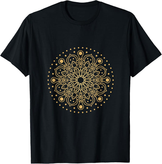 Prana Art Yoga Mandala Sacred Energy Geometry Meditation T-Shirt - T-Shirt | Black