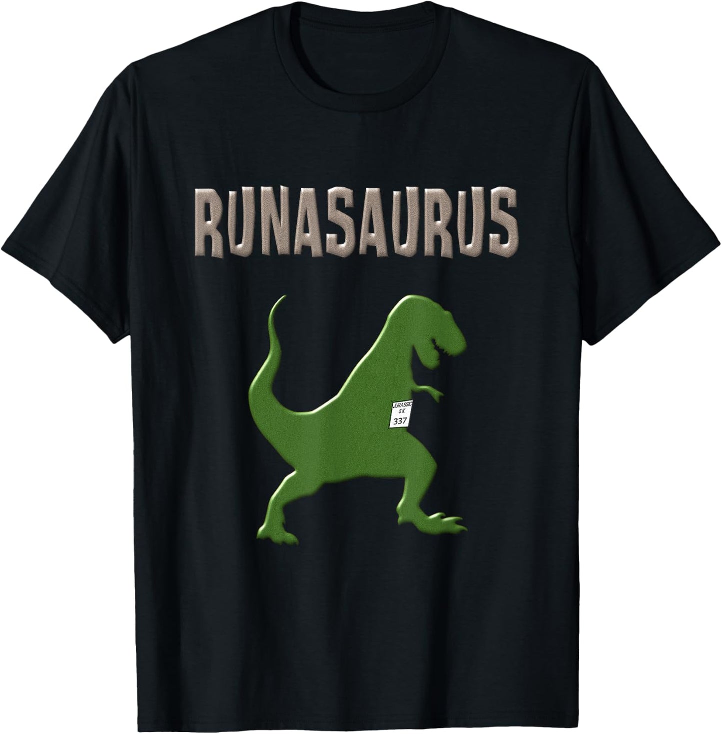 Funny T Rex Dinosaur Running Shirt Runner Race Day Finisher T-Shirt - T-Shirt | Black
