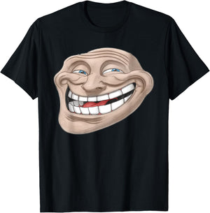 Epic Troll Face | Realistic Design Dank Meme T-Shirt - T-Shirt | Black