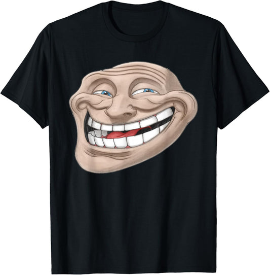 Epic Troll Face | Realistic Design Dank Meme T-Shirt - T-Shirt | Black