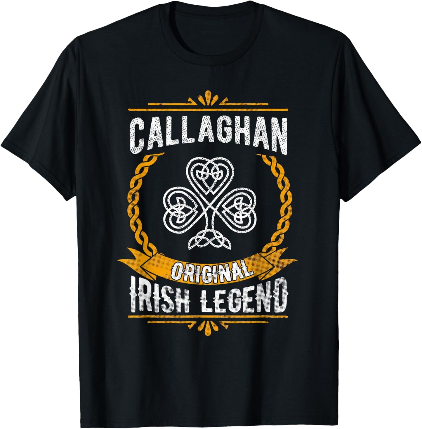 Callaghan Irish Legend Vintage Shamrock Family Name T-Shirt - T-Shirt | Black