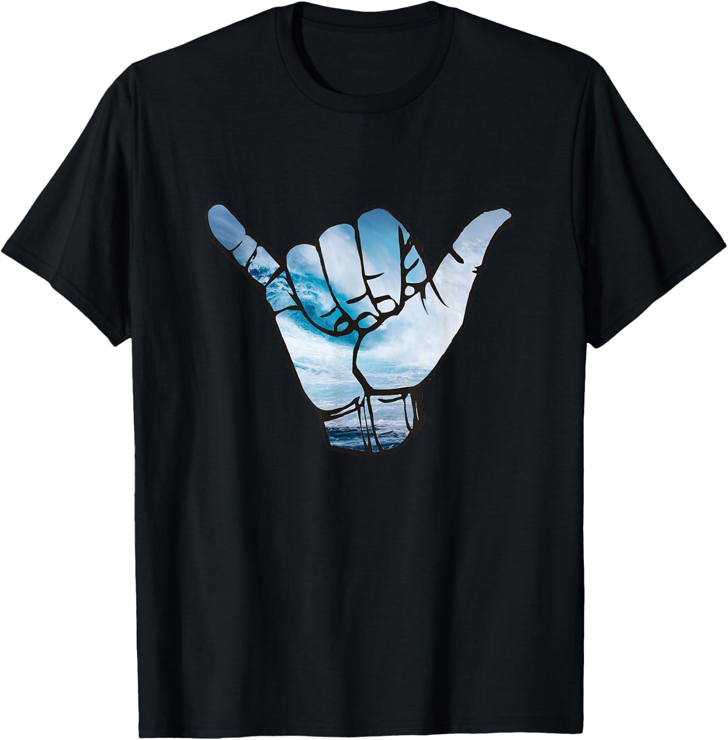 Shaka T Shirt Ocean Surfing Wave Surfer Hawaii Hang T-Shirt - T-Shirt | Black