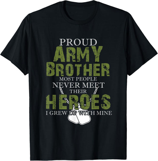 Proud Army Brother T-Shirt - T-Shirt | Black