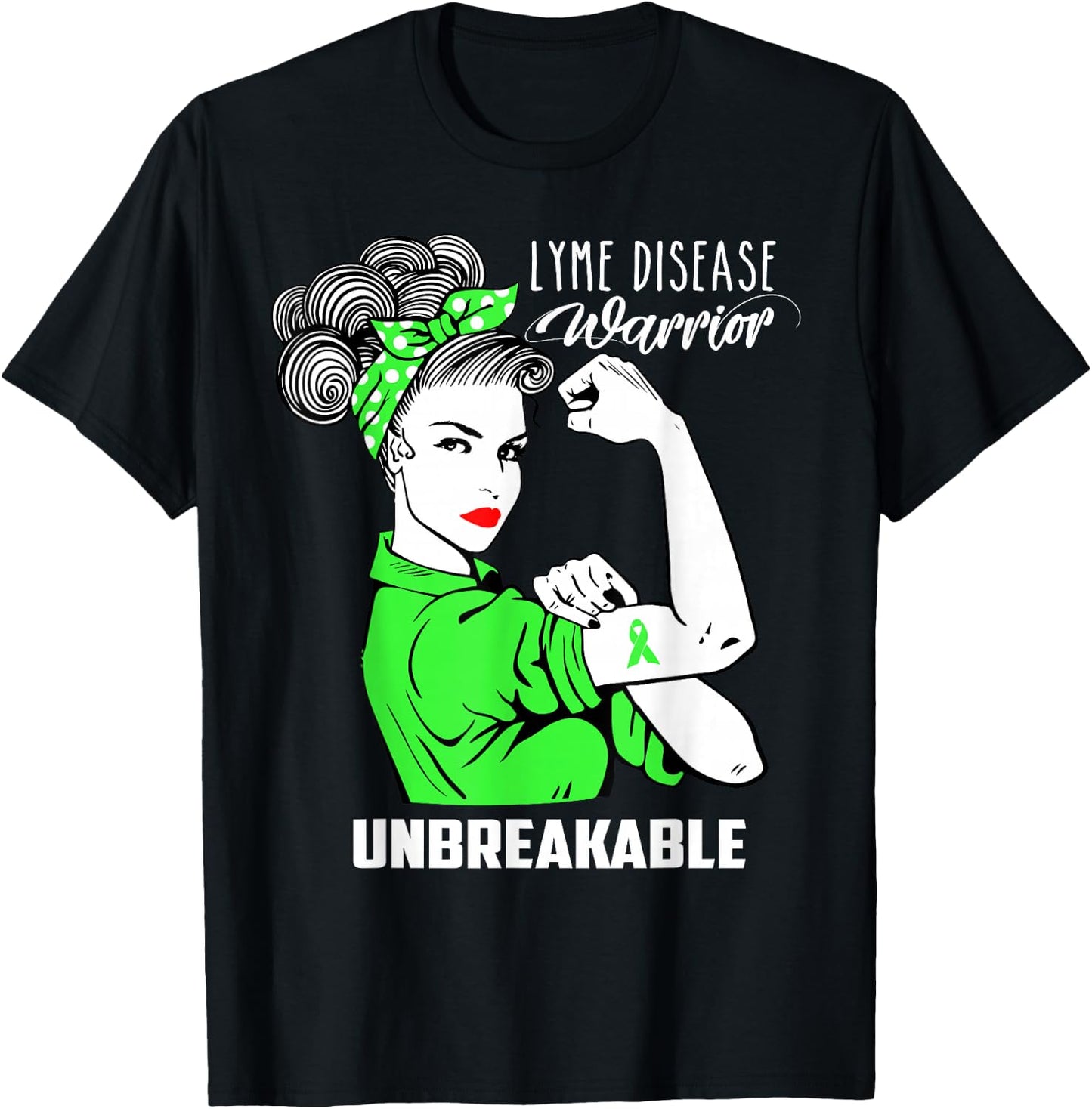 Lyme Disease Warrior Unbreakable Shirt Awareness Gift T-Shirt - T-Shirt | Black