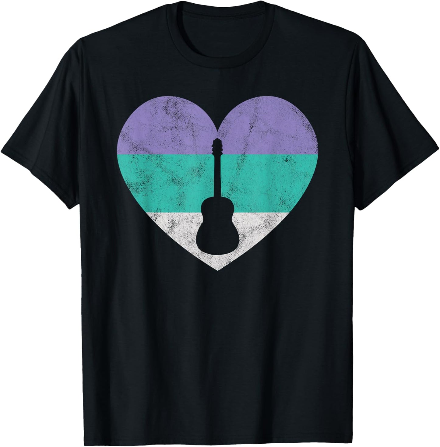 Acoustic Guitar Gift Teens & Girls Retro Vintage T-Shirt - T-Shirt | Black
