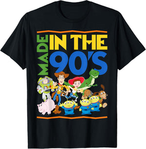 Disney Pixar Toy Story Made in the 90's Retro Group Shot T-Shirt - T-Shirt | Black