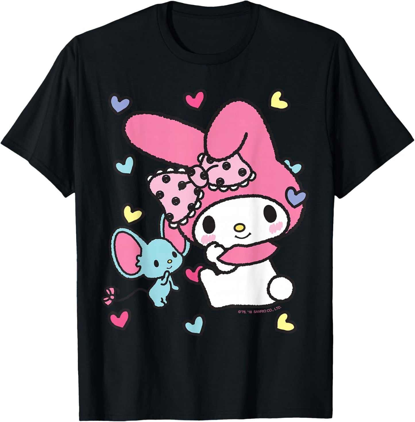 My Melody and Friend Sweet Hearts Shirt T-Shirt - T-Shirt | Black