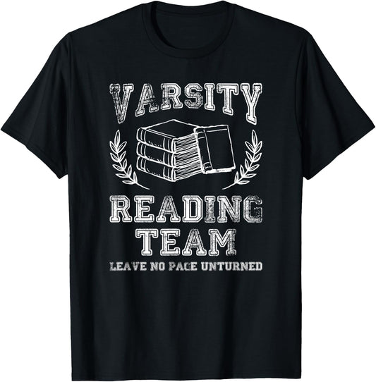 Book Lovers Gifts & Apparel Shoppe Reader Book Lover Gift Varsity Reading Team T-Shirt - T-Shirt | Black