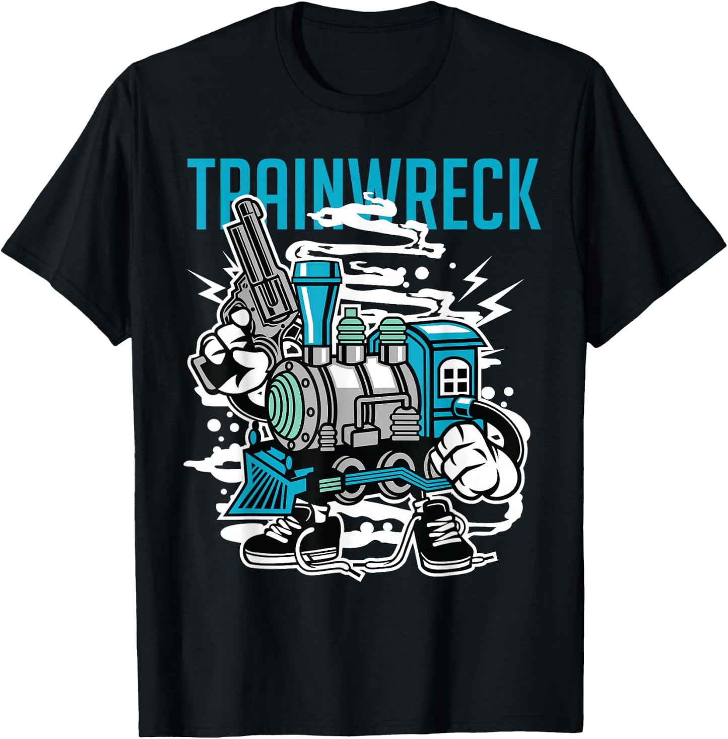 Weed Strain Cartoon Characters, Trainwreck T-Shirt - T-Shirt | Black