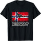 Norway Flag Curling T Shirt T-Shirt - T-Shirt | Black