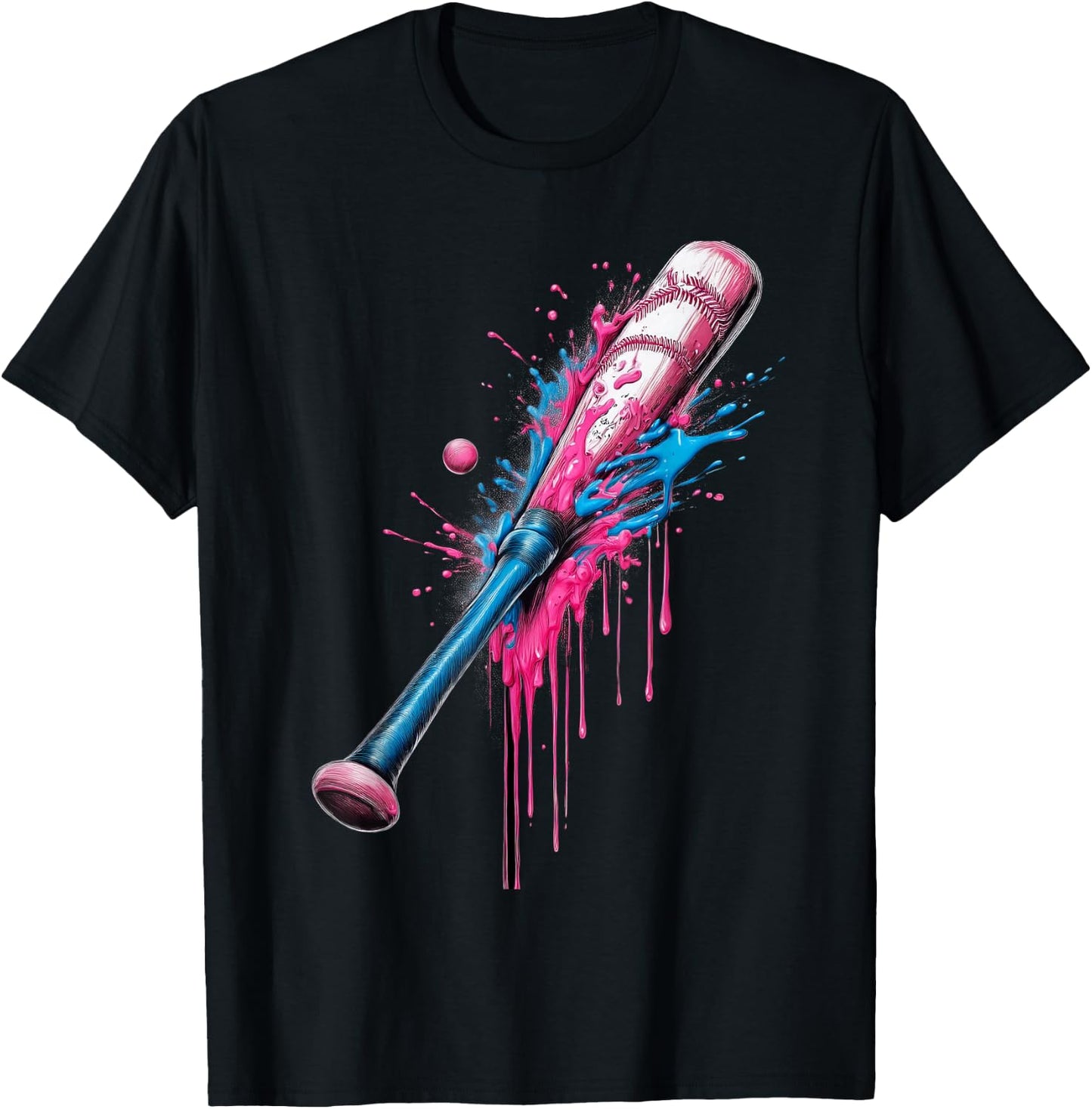 Baseball Bat Dripping Boys Baseball, Baseball Drip For Boys T-Shirt - T-Shirt | Black