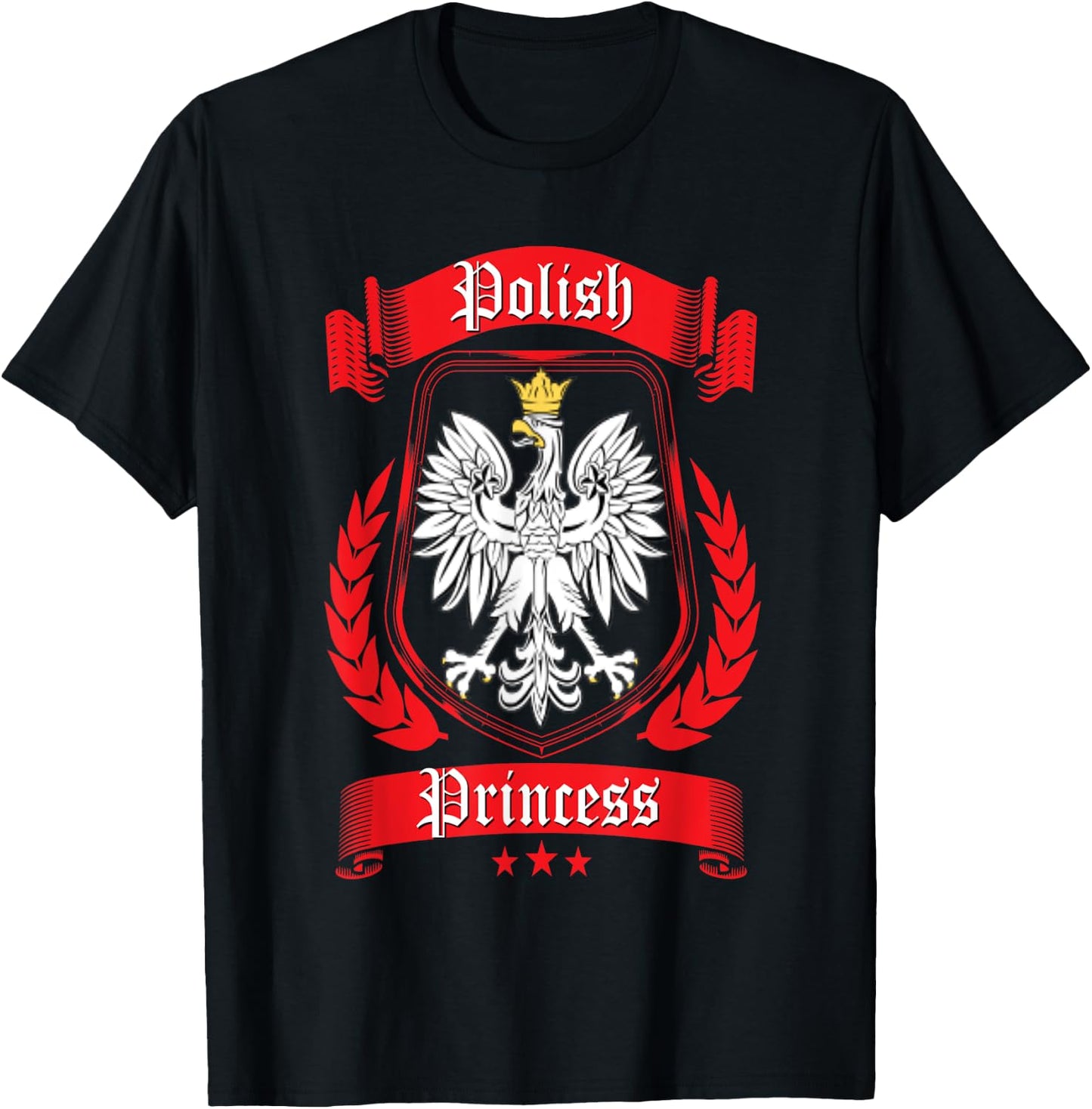 Polish Princess Shirt Dyngus Day Poland Eagle Daughter Girls T-Shirt - T-Shirt | Black