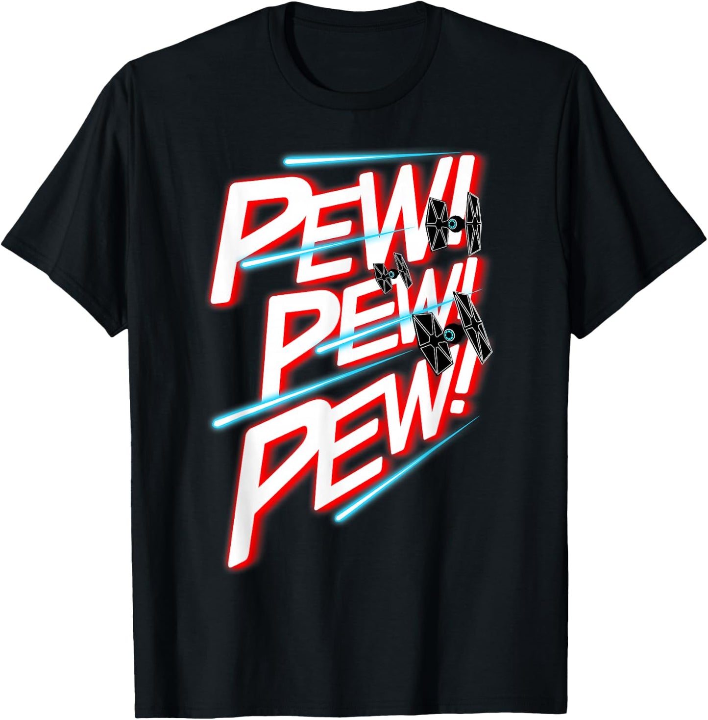 Star Wars TIE Fighter Pew Pew Pew Retro Comic Design T-Shirt - T-Shirt | Black