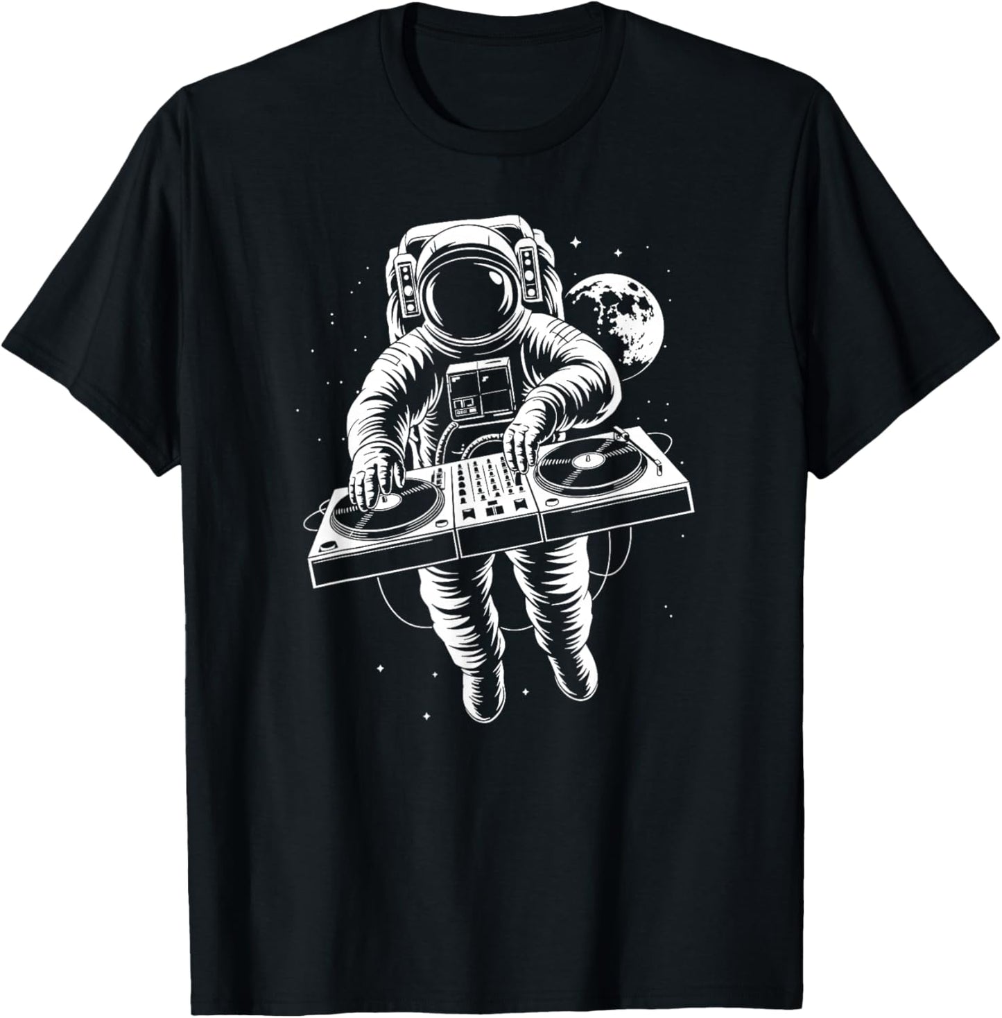 Astronaut DJ, Infinity and Beyond, Music, White Design, Fun T-Shirt - T-Shirt | Black