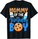 Mommy of The Birthday boy Milk and Cookies 1st Birthday T-Shirt - T-Shirt | Black
