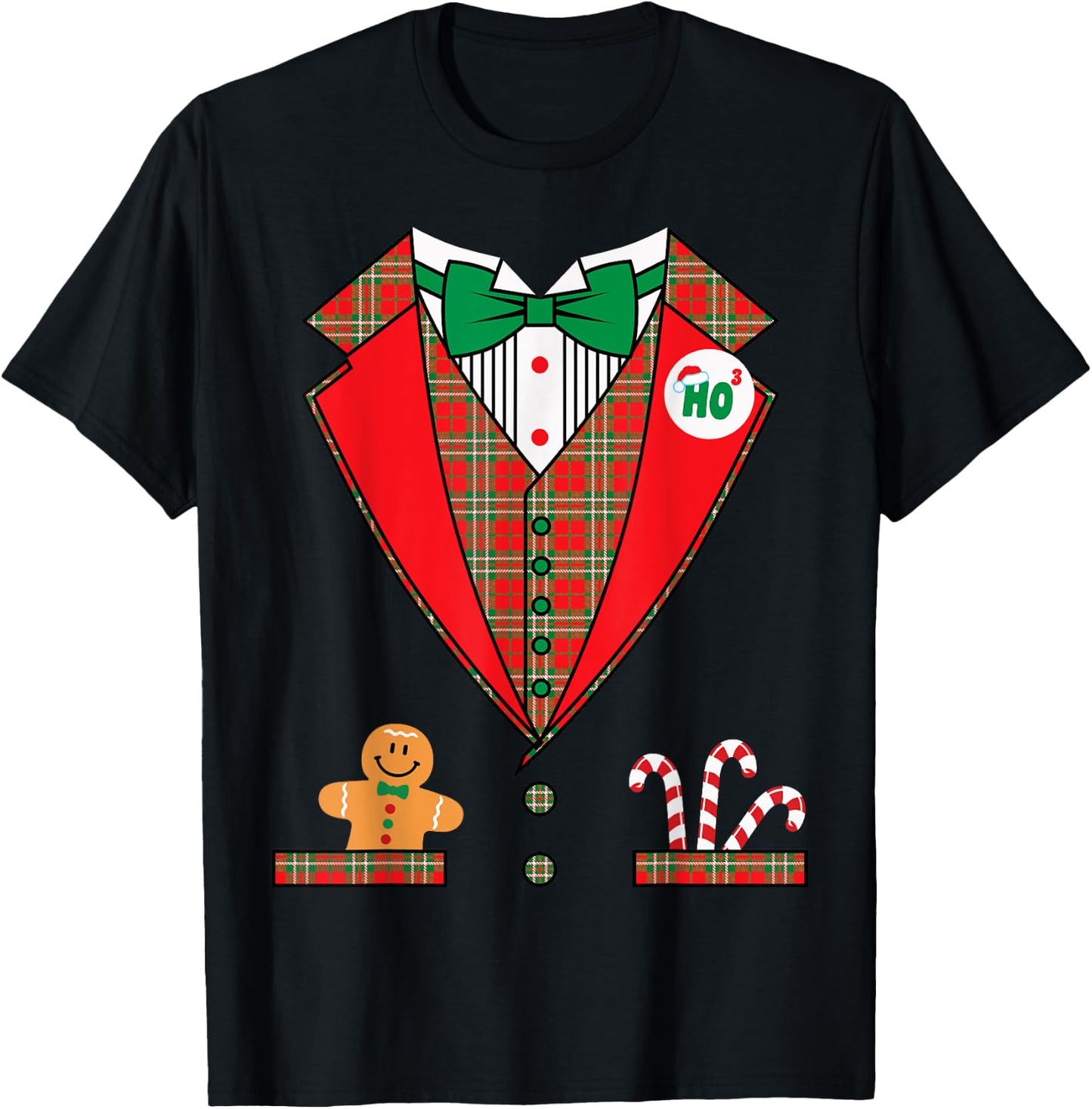 Nat's Gift Shop Funny Christmas Costume , Men & Boys, Black, Short Sleeve, Classic Fit, Pull On, , Small T-Shirt - T-Shirt | Black
