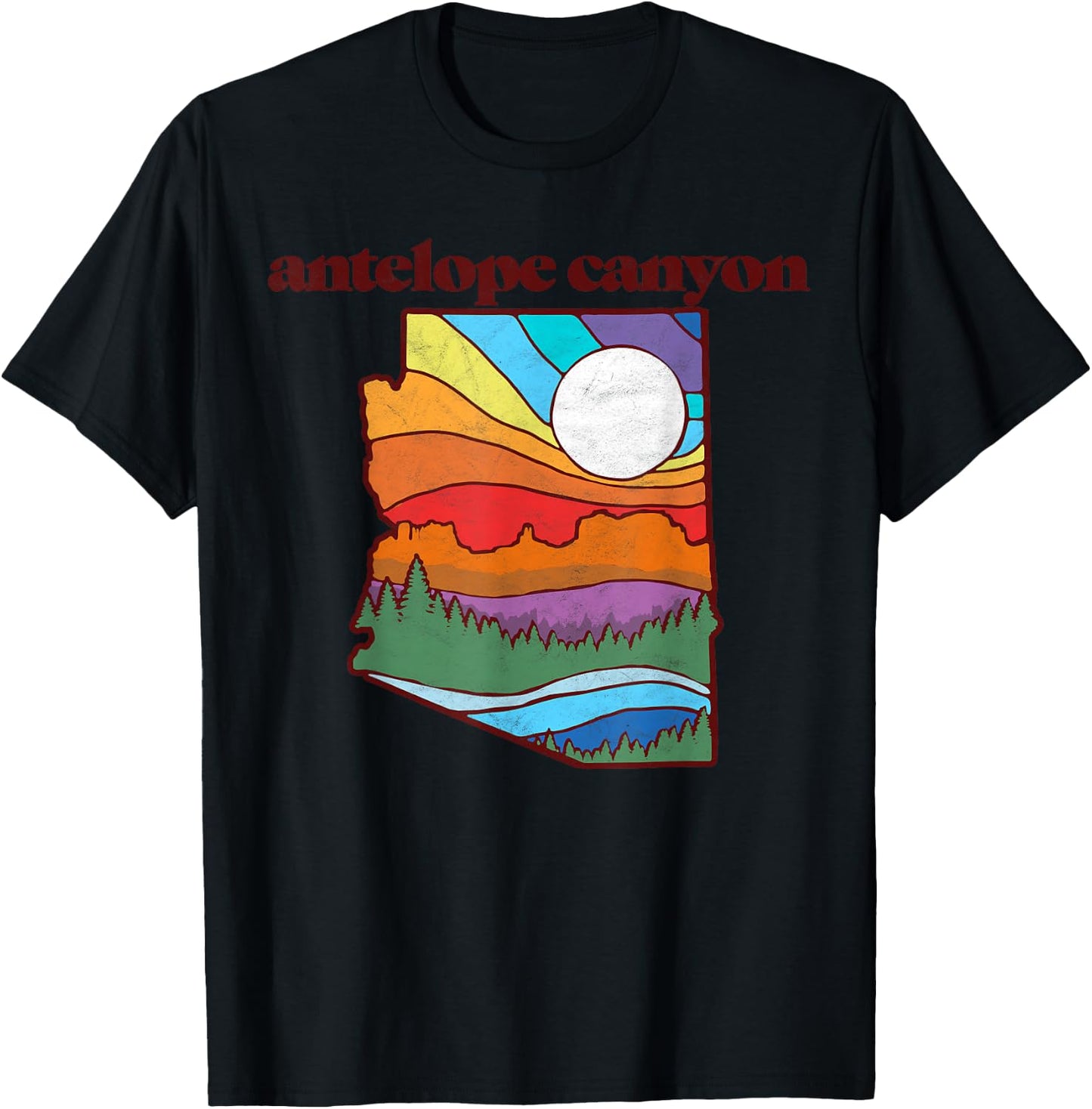 Antelope Canyon Arizona Vintage Nature Design Outdoor T-Shirt - T-Shirt | Black