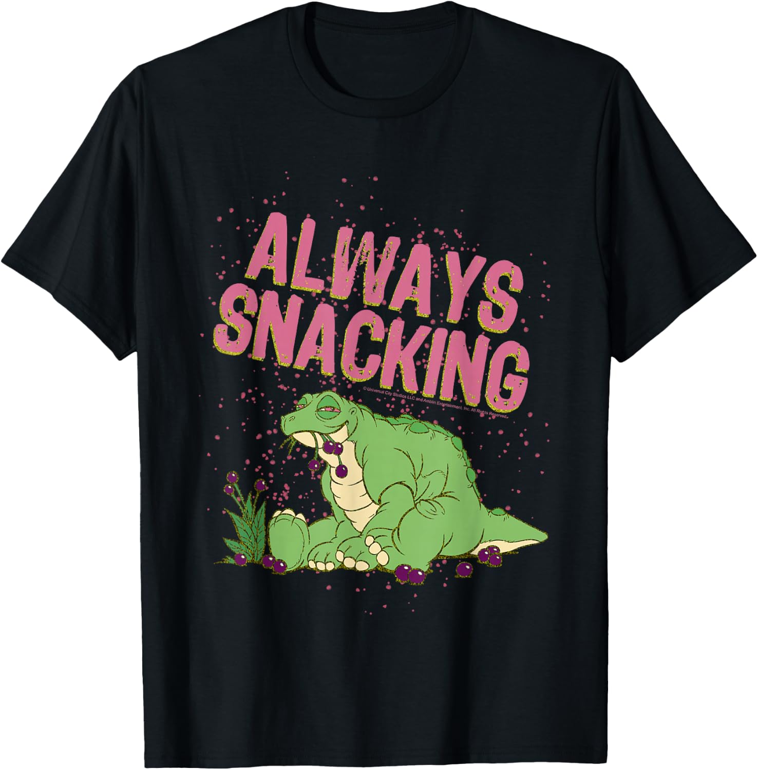 Land Before Time Spike Always Snacking T-Shirt - T-Shirt | Black