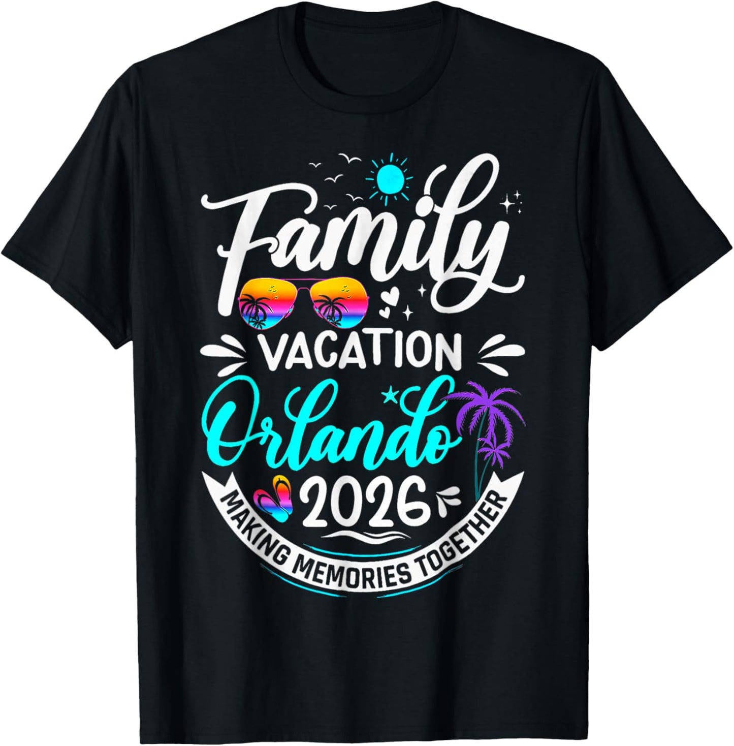 Family Vacation Orlando 2026 Beach Summer Vacation 2026 T-Shirt - T-Shirt | Black