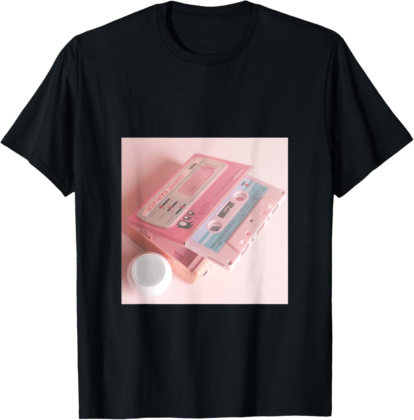 90s Pink Aesthetic retro mixtape pastel cute cassette tape T-Shirt - T-Shirt | Black