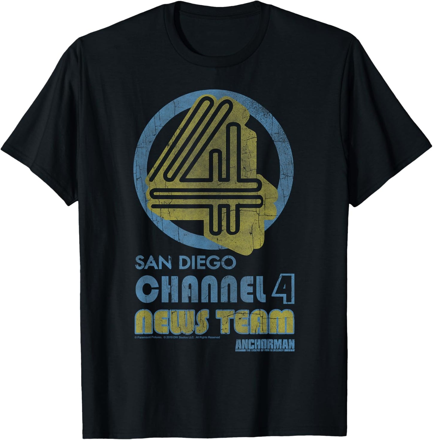 Anchorman San Diego Channel 4 News Team Logo T-Shirt - T-Shirt | Black