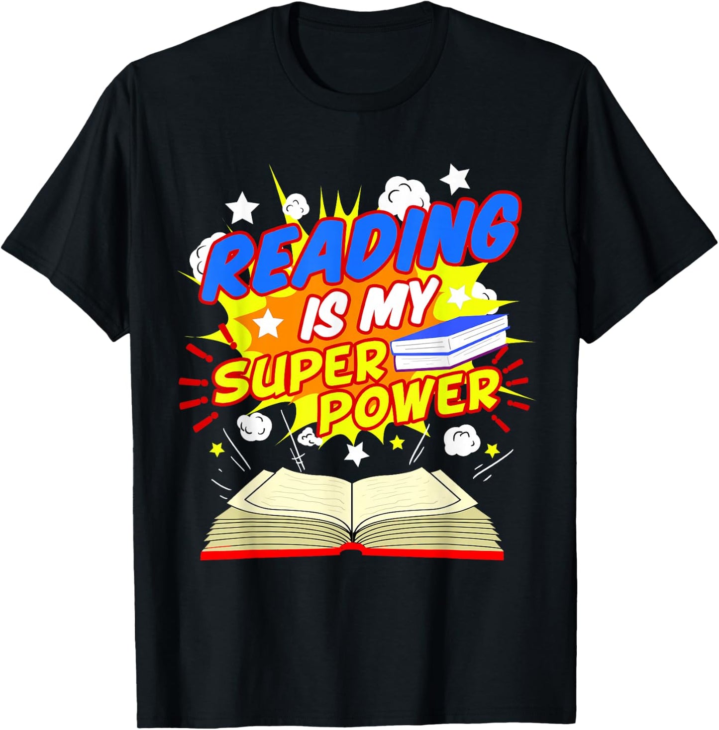 Reading Is My Superpower Comic Book T-Shirt - T-Shirt | Black