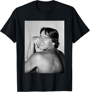 Arnold Schwarzenegger Actor & Bodybuilder Pumping Iron 1977 T-Shirt - T-Shirt | Black