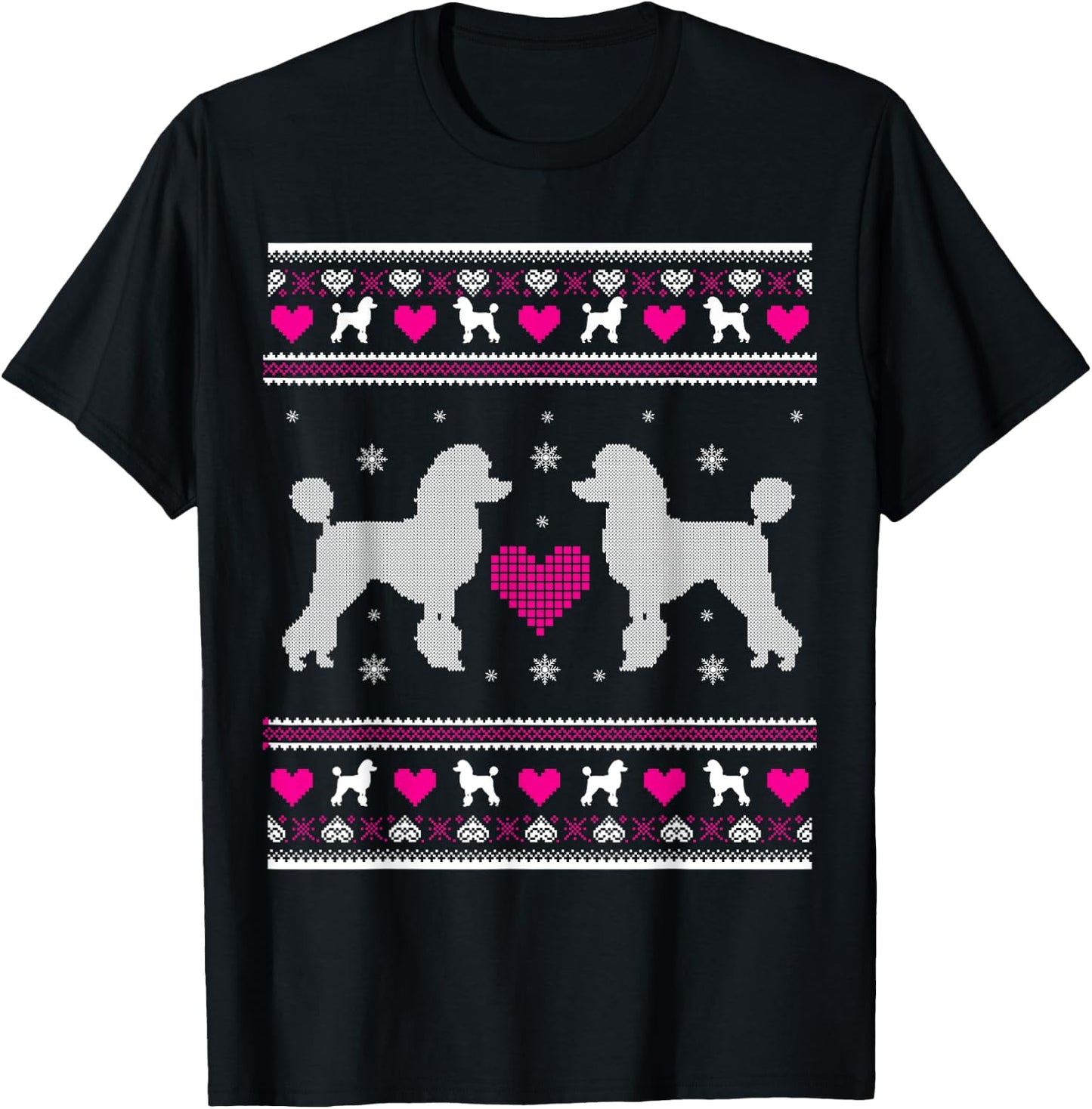 Poodle Ugly Christmas Shirt Gift T Shirt T-Shirt - T-Shirt | Black