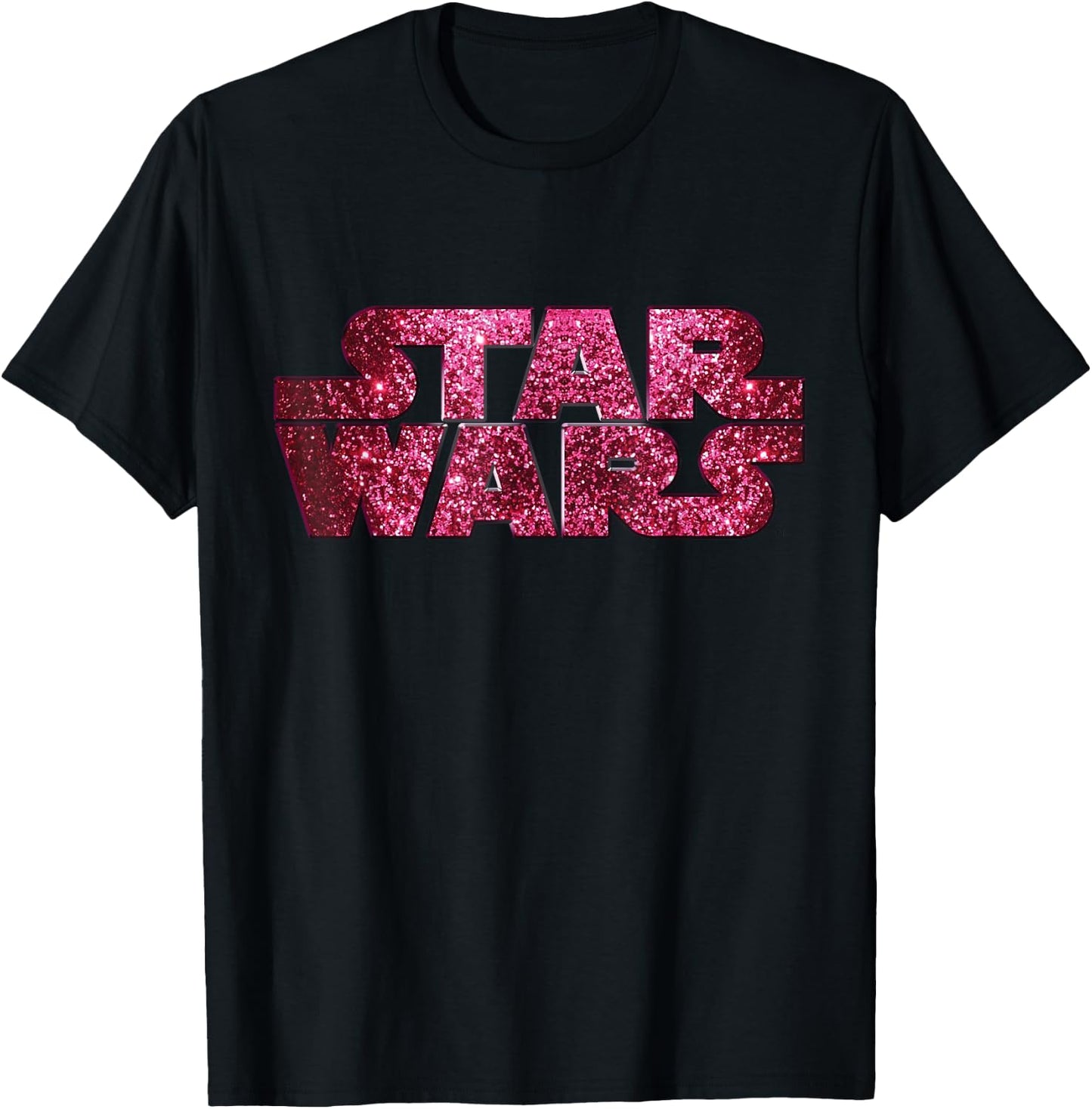 Star Wars Pink Logo Faux-Glitter Print T-Shirt - T-Shirt | Black