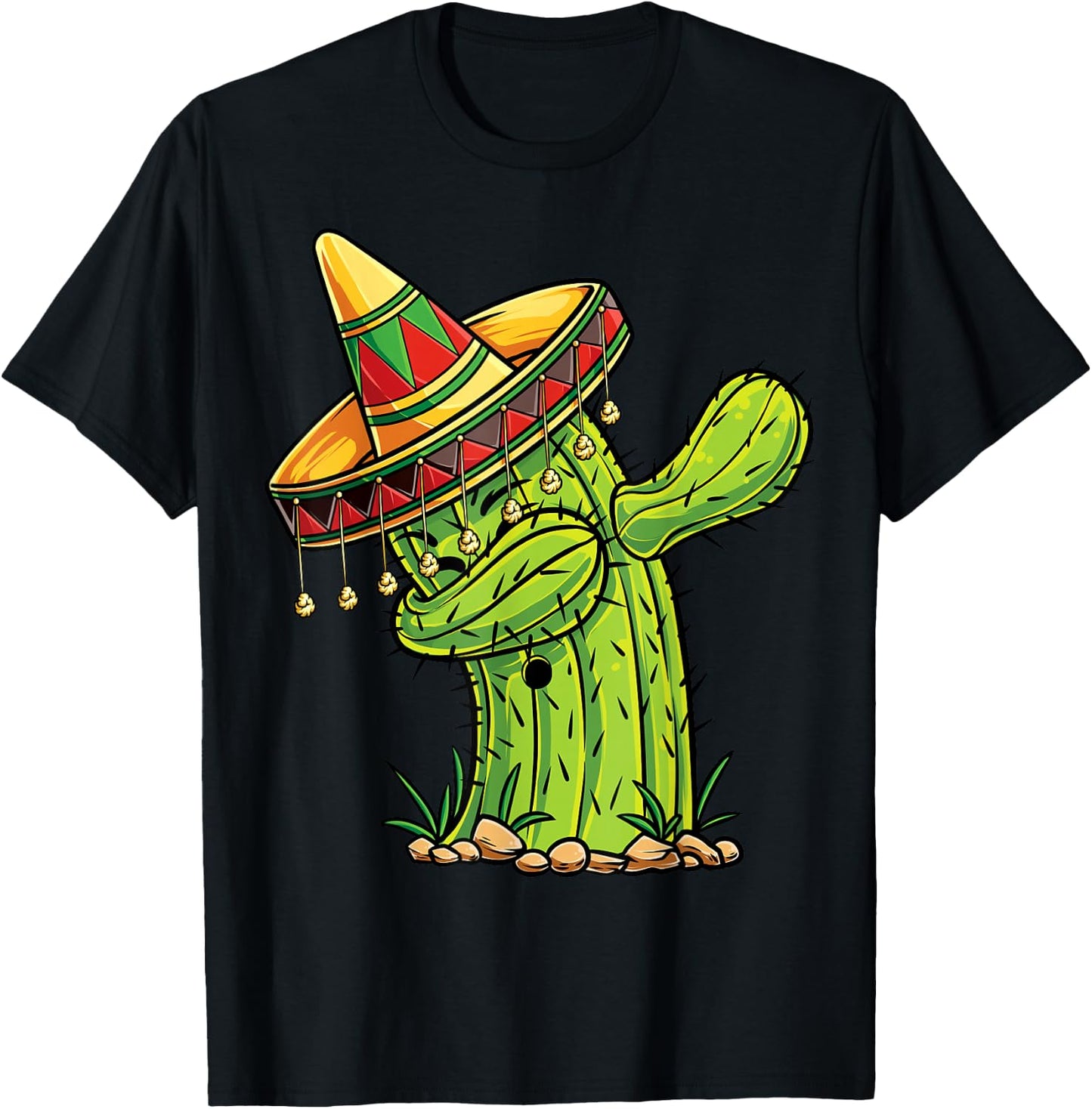 Dabbing Cactus Cinco de Mayo Boys Girls Men Women Mexican T-Shirt - T-Shirt | Black