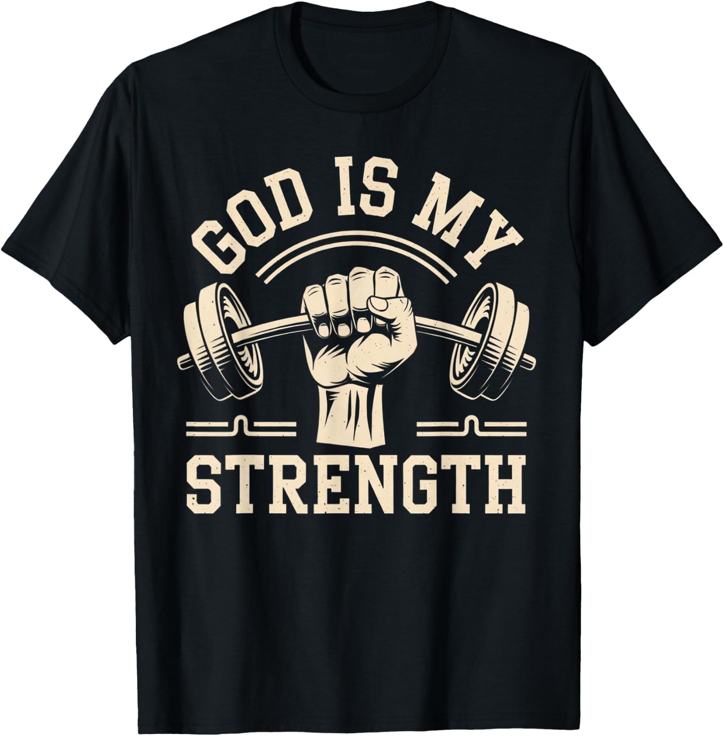 Gym God Is My Strength Workout Fitness Women Men T-Shirt - T-Shirt | Black