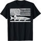 American Flag Musky Fishing Patriotic Muskie T-Shirt - T-Shirt | Black