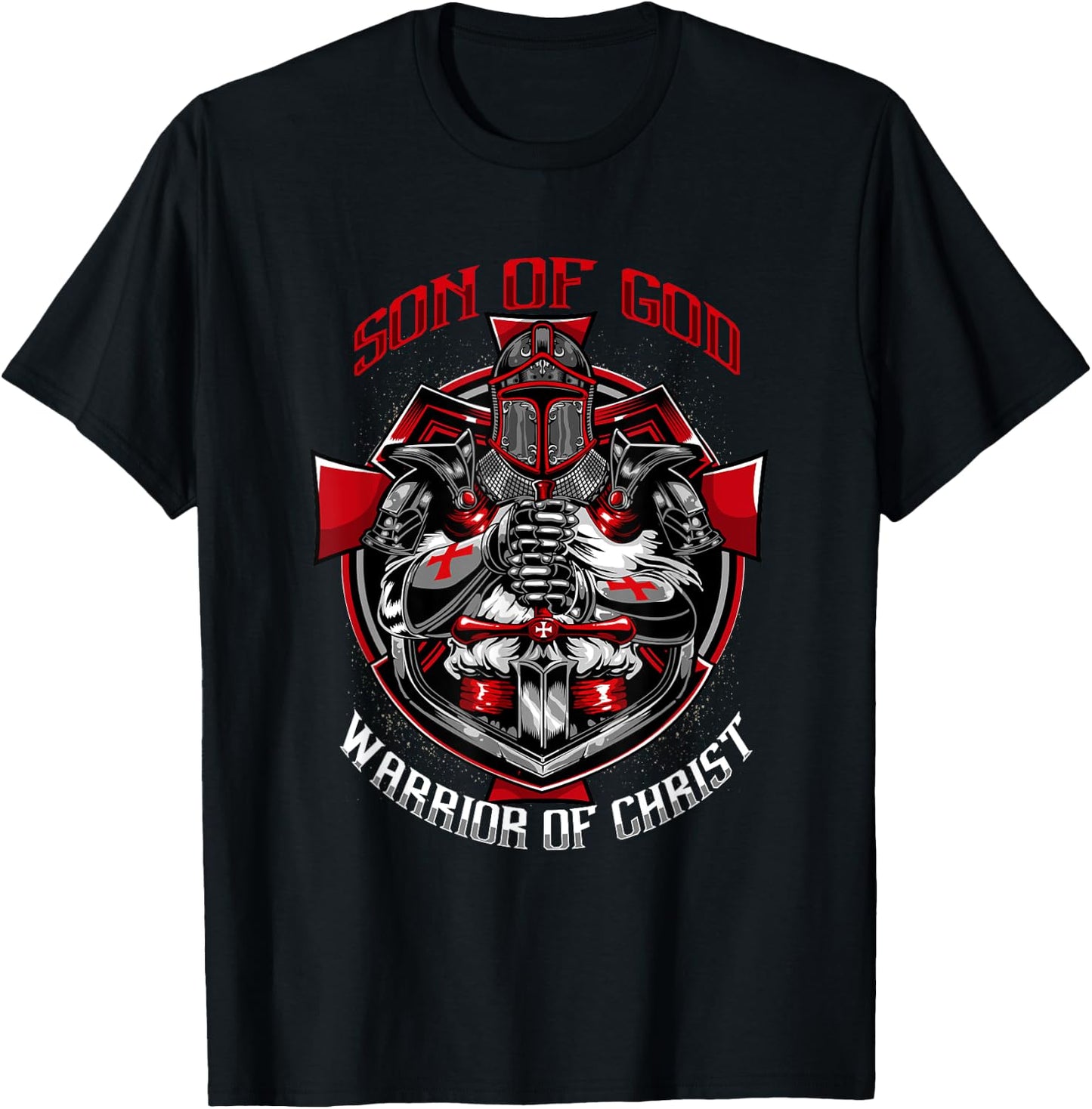 Knights Templar Son Of God Warrior Of Christ T-Shirt - T-Shirt | Black