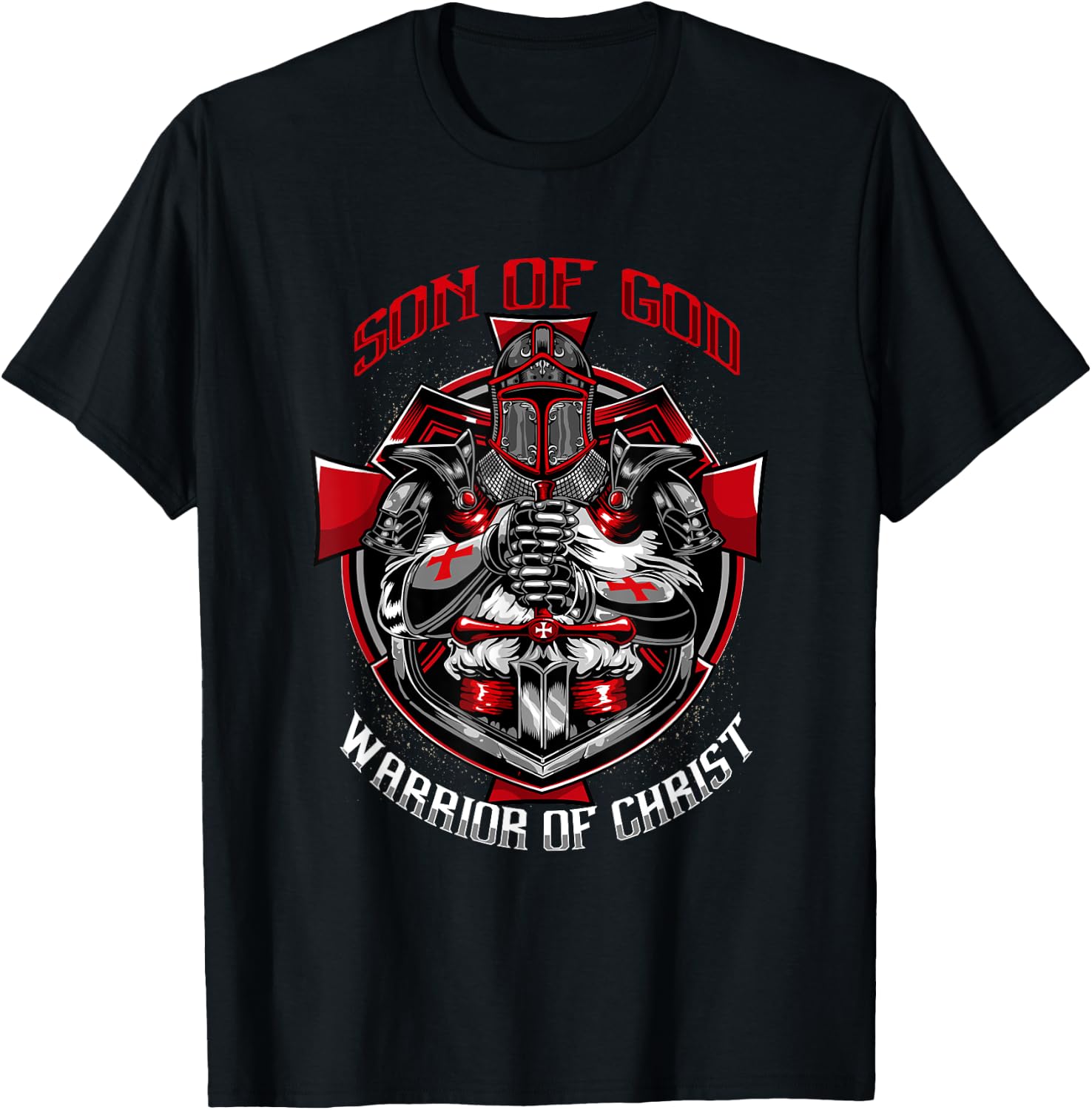 Knights Templar Son Of God Warrior Of Christ T-Shirt - T-Shirt | Black