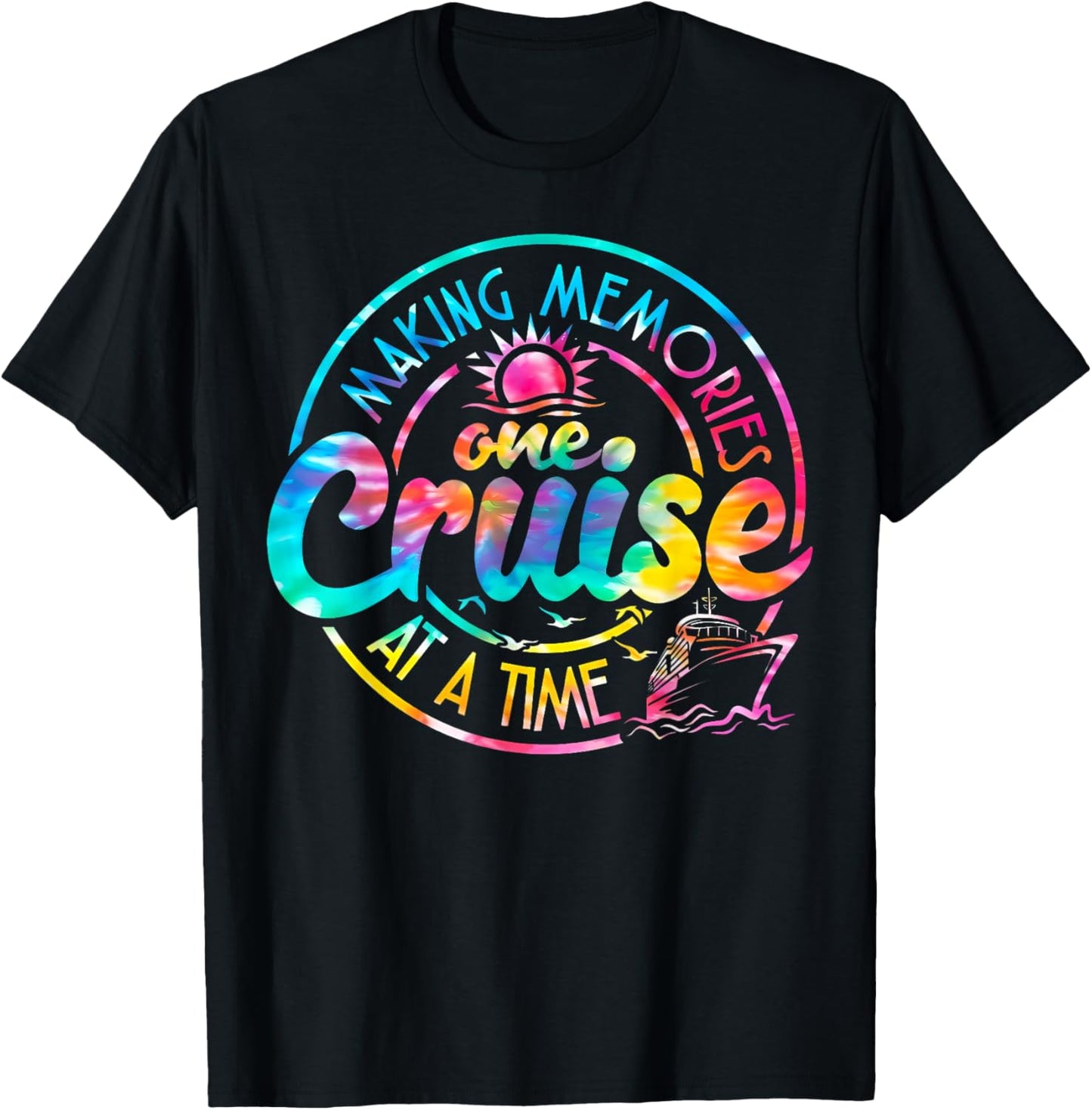 One Cruise At A Time Making Memories Summer Vacation Trip T-Shirt - T-Shirt | Black