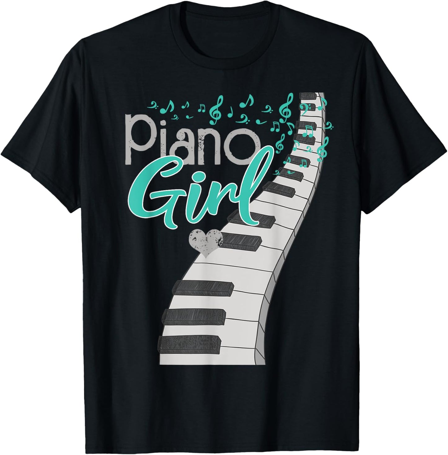 Piano Player Lover Kids Pianist Girls Piano Music T-Shirt - T-Shirt | Black