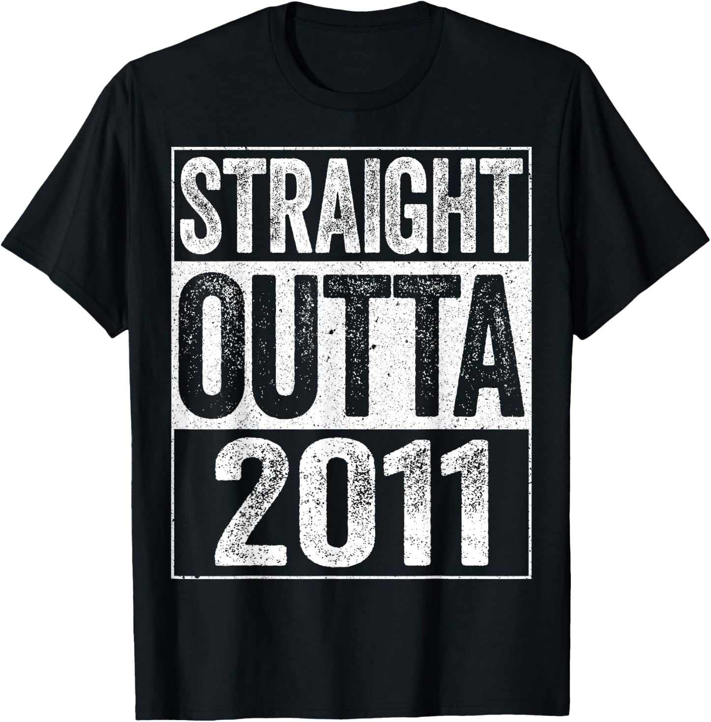Straight Outta 2011 Shirt Kids Boy Girl 14th Birthday T-Shirt - T-Shirt | Black