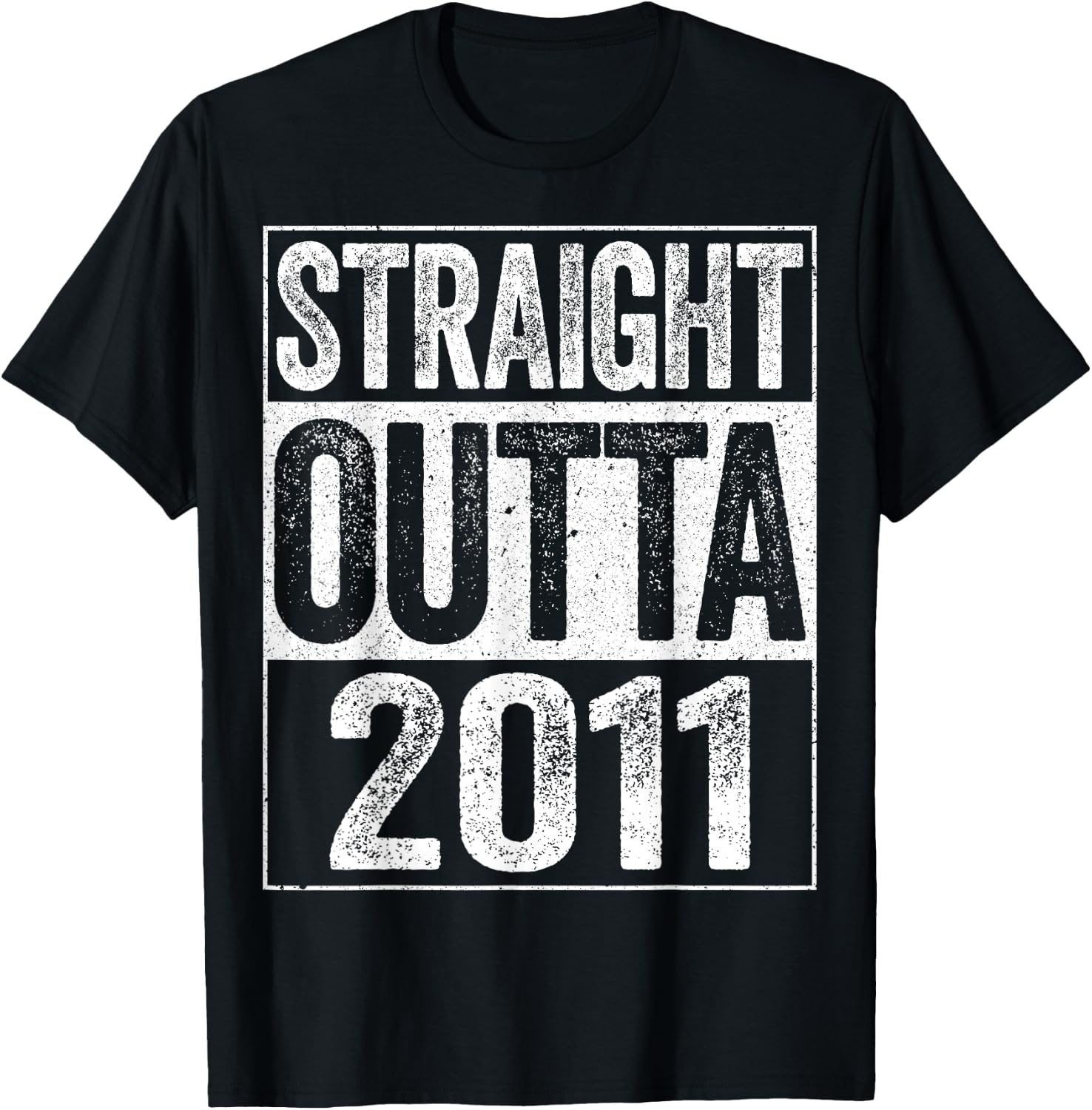 Straight Outta 2011 Shirt Kids Boy Girl 14th Birthday T-Shirt - T-Shirt | Black