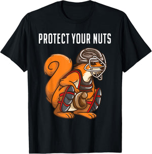 Funny Squirrel Lover Baseball Catcher Gift Boys Girls Animal T-Shirt - T-Shirt | Black