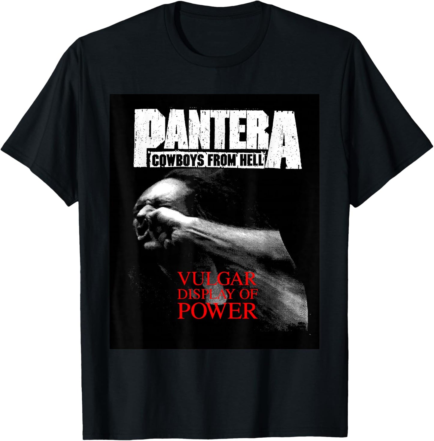 Pantera Official Vulgar Display Of Power - Black - Adult - Small - Short Sleeve - - Classic Fit - Music Theme - Cotton T-Shirt - T-Shirt | Black