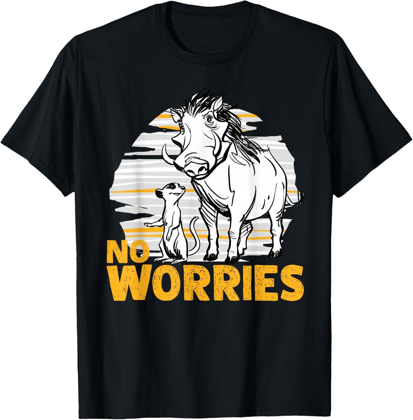 Disney The Lion King Live Action Timon Pumbaa No Worries T-Shirt - T-Shirt | Black