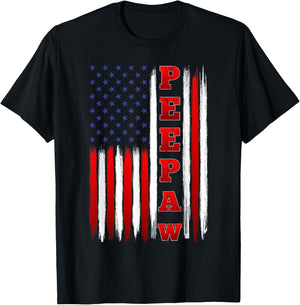 American Flag Patriotic Peepaw T-Shirt - T-Shirt | Black