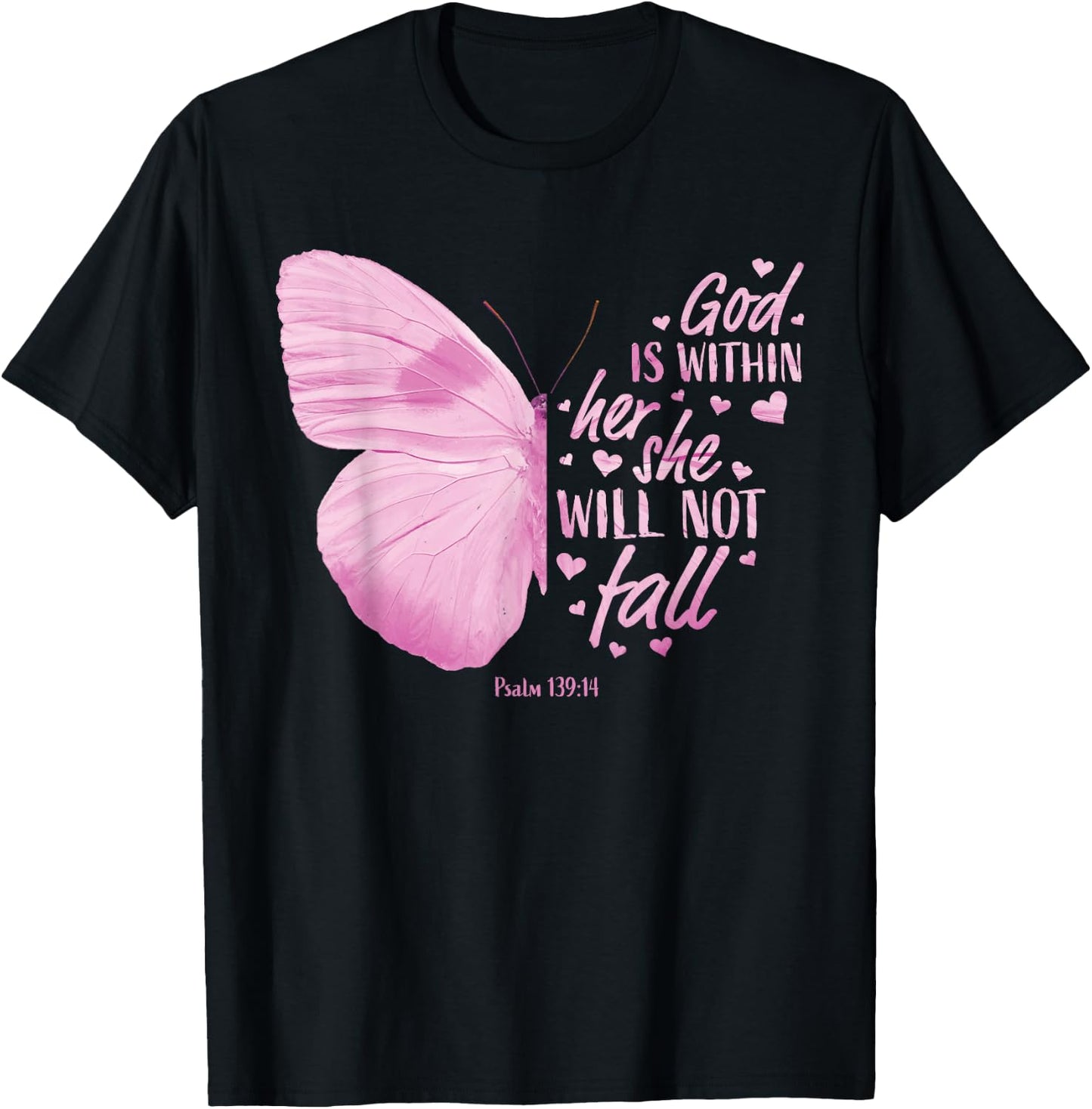 God Is Within Her She Will Not Fall Christian Sayings Women T-Shirt - T-Shirt | Black